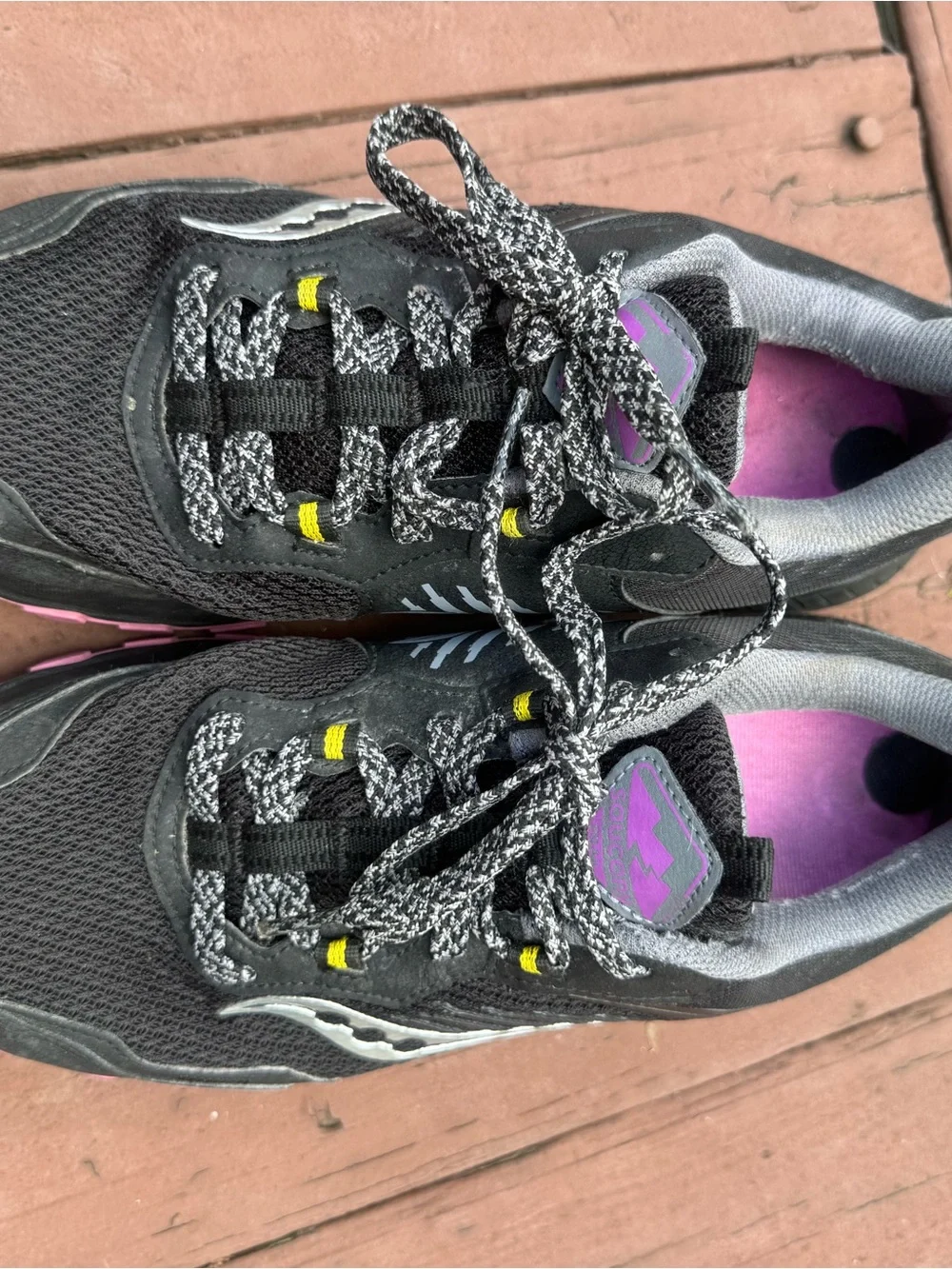 Saucony Excursion TR 15 Women's Black Athletic Trail Shoes with Pink Accents